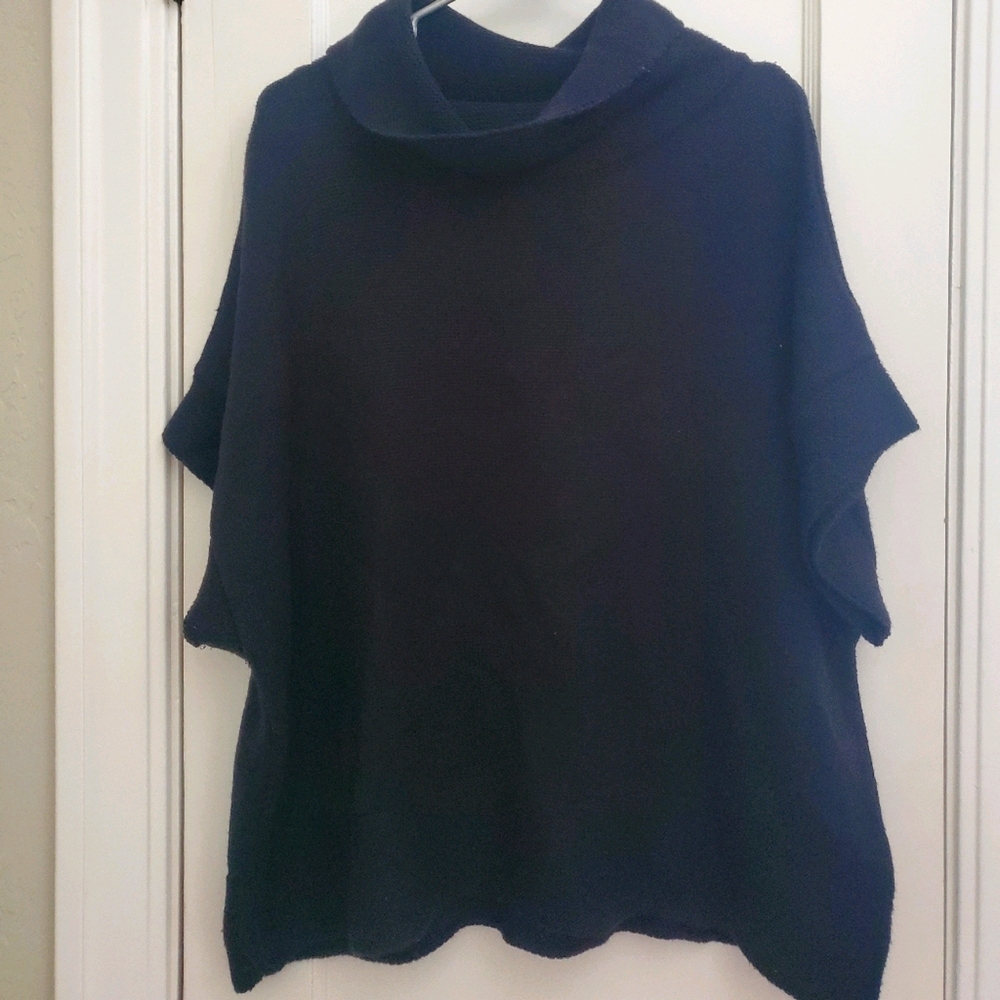 Black oversized neck sweater